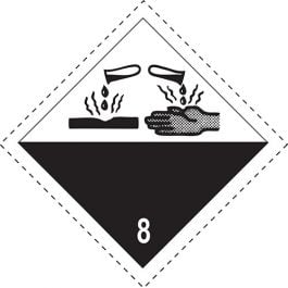 Class 8 – Corrosive substance IMO Sign