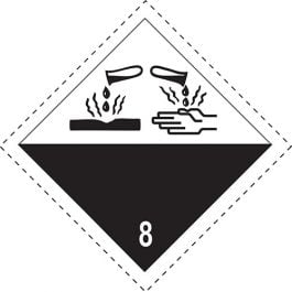 Class 8 – Corrosive substance – alternative IMO Sign