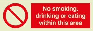 No smoking, drinking or eating within this area