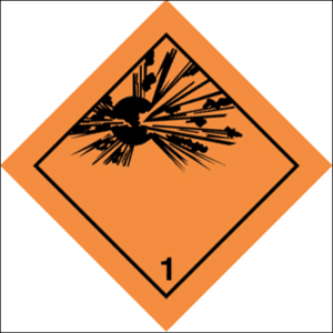 Class 1 Explosive substance – subsidiary risk