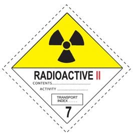 Class 7 – Cat 2 – Radioactive material IMO Sign