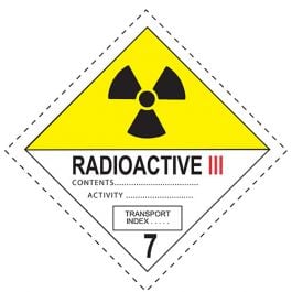 Class 7 – Cat 3 – Radioactive material IMO Sign