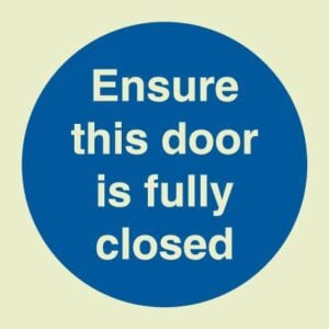 Ensure this door is fully closed (Glow in the dark)