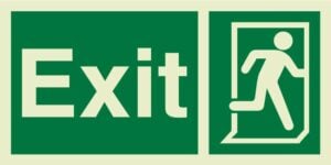 EXIT with running man symbol