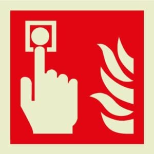 Fire alarm call point symbol (Glow in the dark) IMO Sign