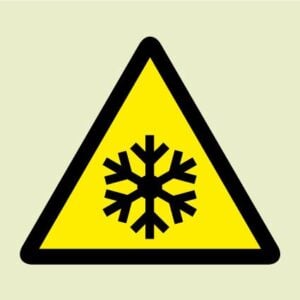 Low temperature freezing conditions symbol (Glow in the dark) IMO Sign